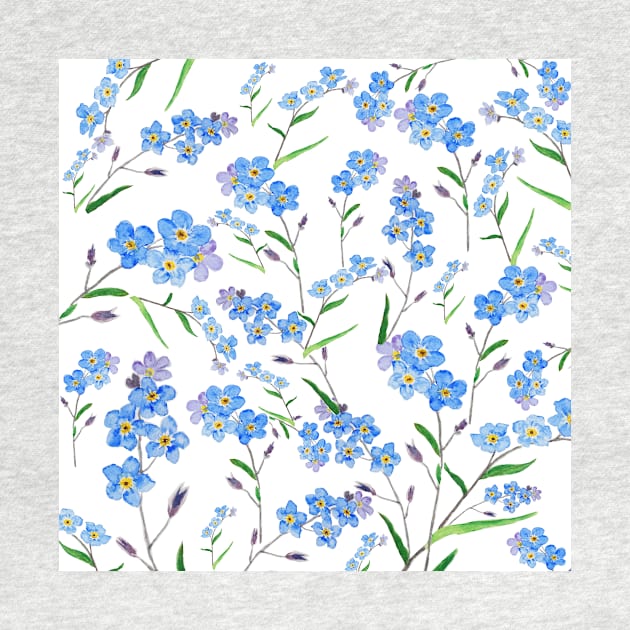 blue forget me not pattern by colorandcolor